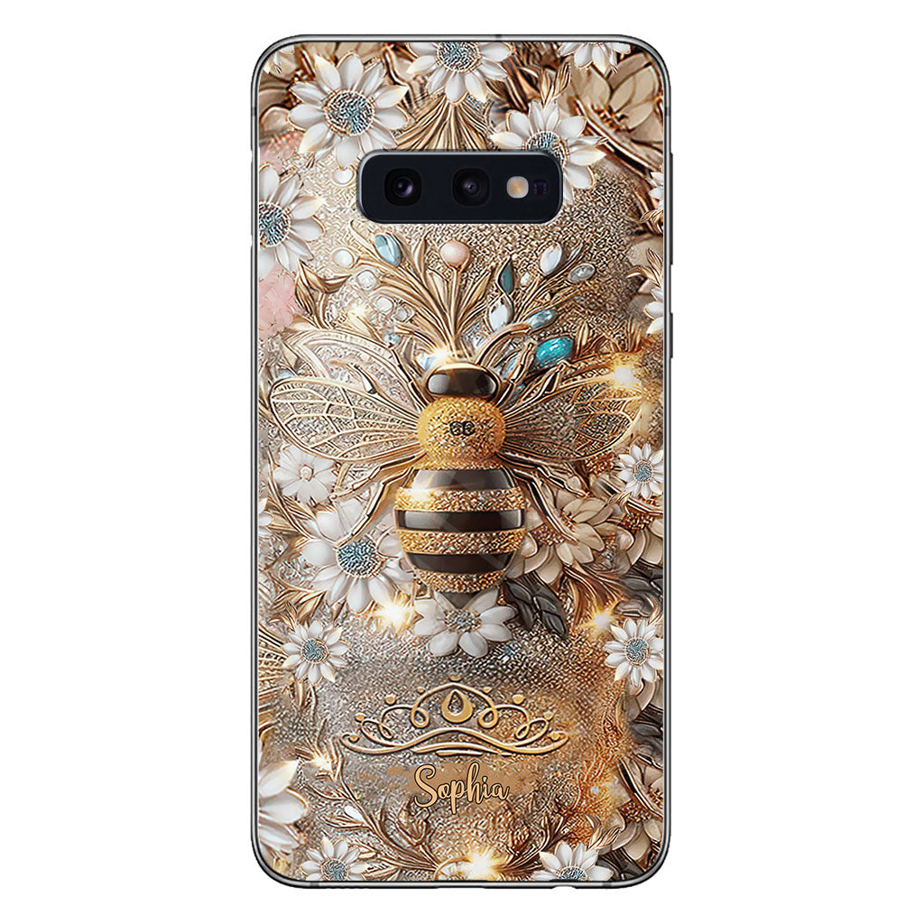 Queen Bee – Personalisierte transparente Handyhülle mit Bienenmotiv