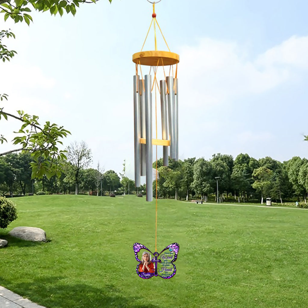 In Your Heart I'll Always Be - Personalized Memorial Wind Chime Suncatcher