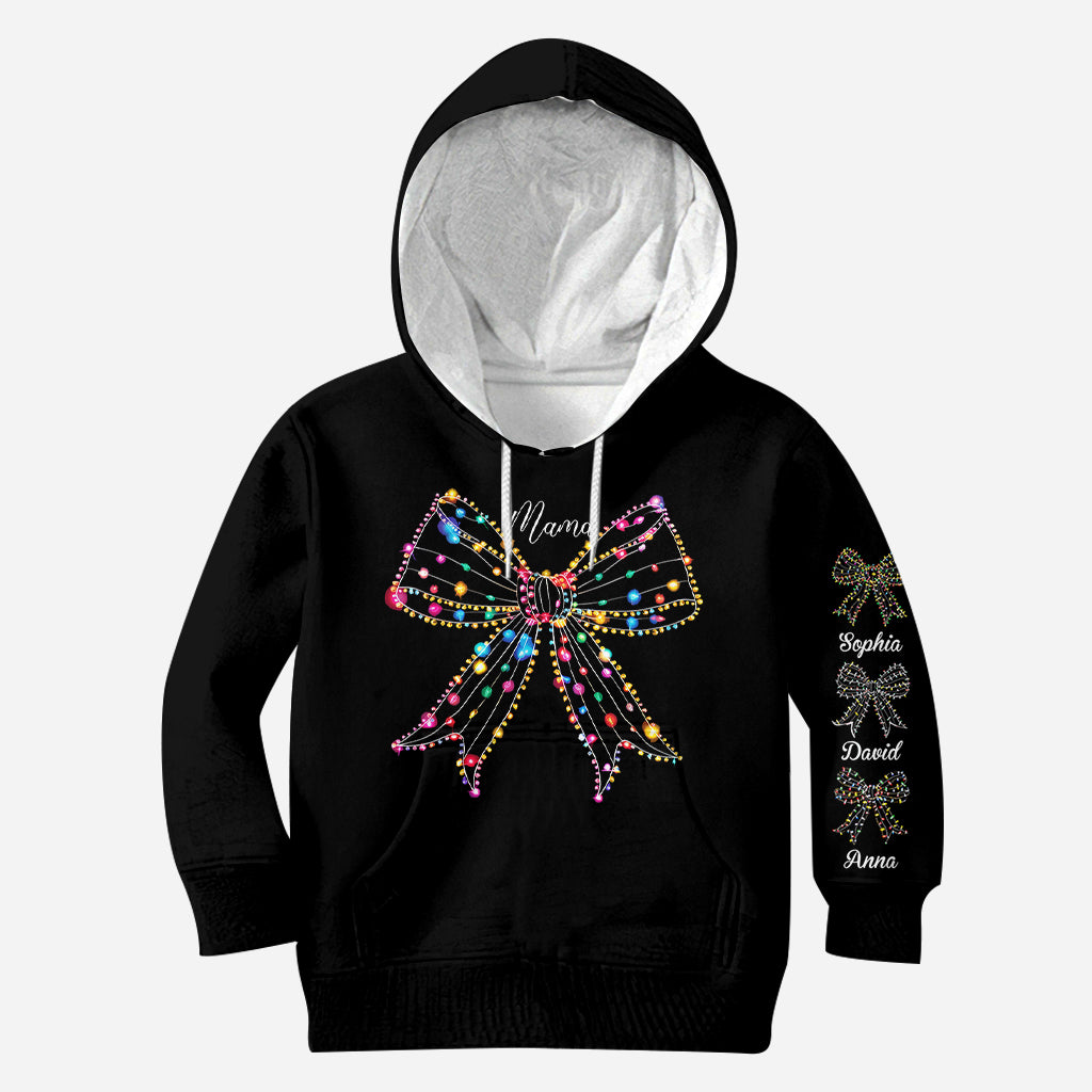 Christmas Light Coquette Bow - Personalized Mother All Over Shirt