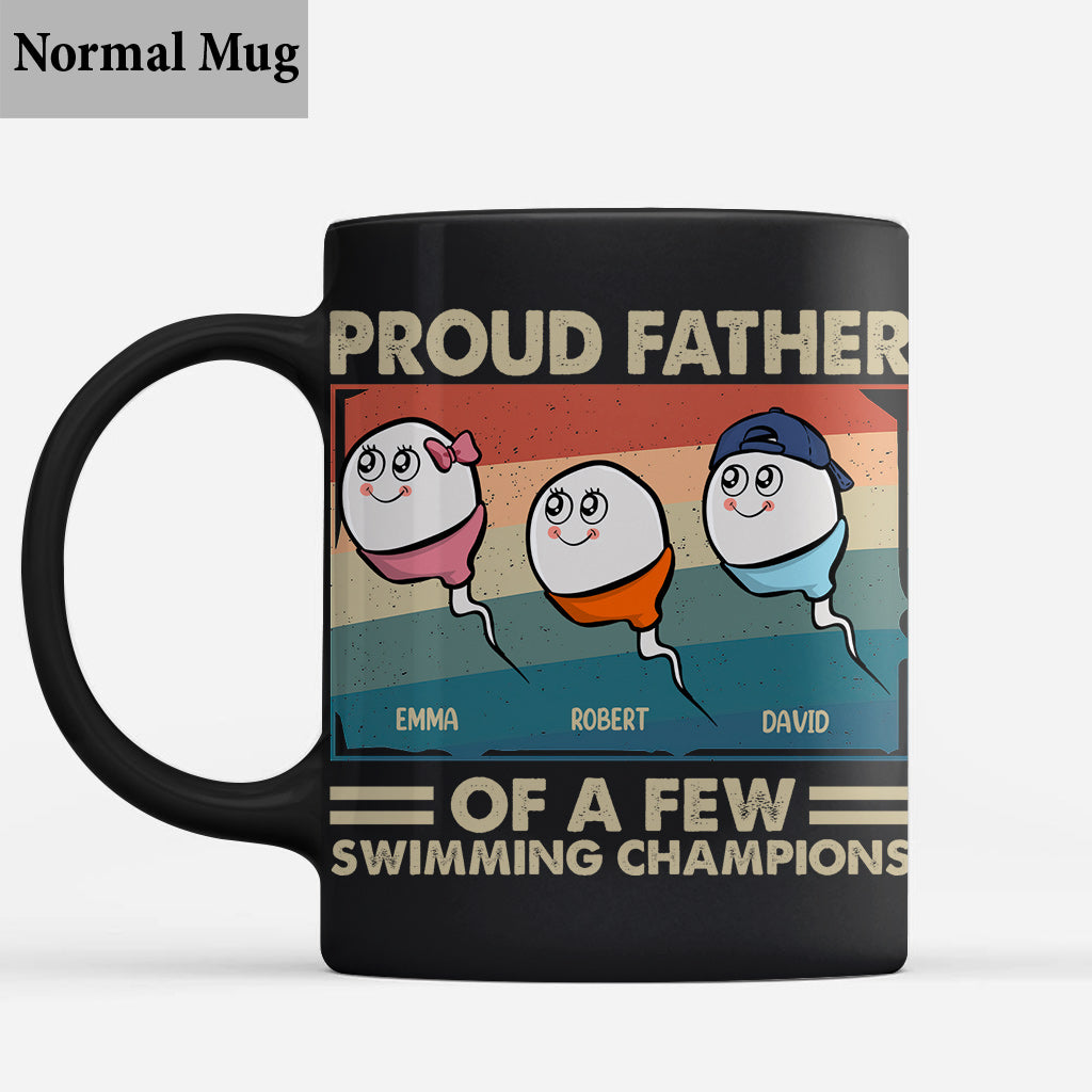 Proud Father Mother Of A Few Swimming Champions - Personalized Father Mug