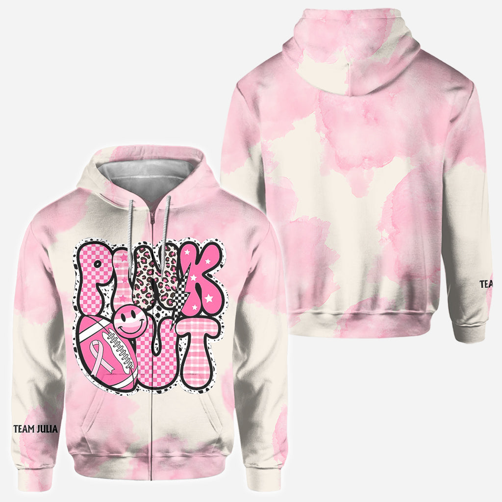 Pink Out - T-shirt personnalisé intégral de sensibilisation au cancer du sein