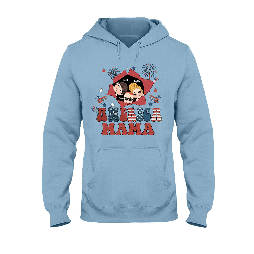 American Mama Any Title Vintage Retro Style - Personalized Mother T-shirt And Hoodie