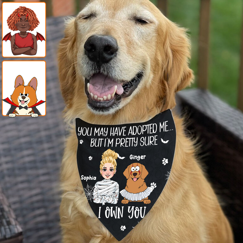 Tu m'as peut-être adopté, mais je suis presque sûr que tu m'appartiens - Bandana personnalisé pour chien