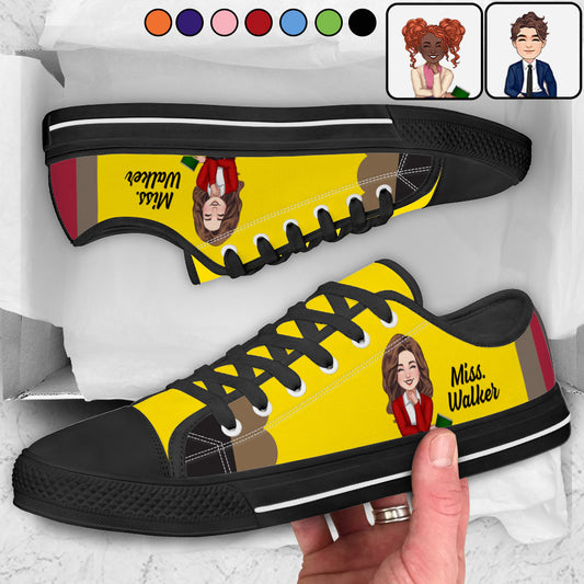 Teacher's Pencil - Personalized Teacher Low Top Shoes