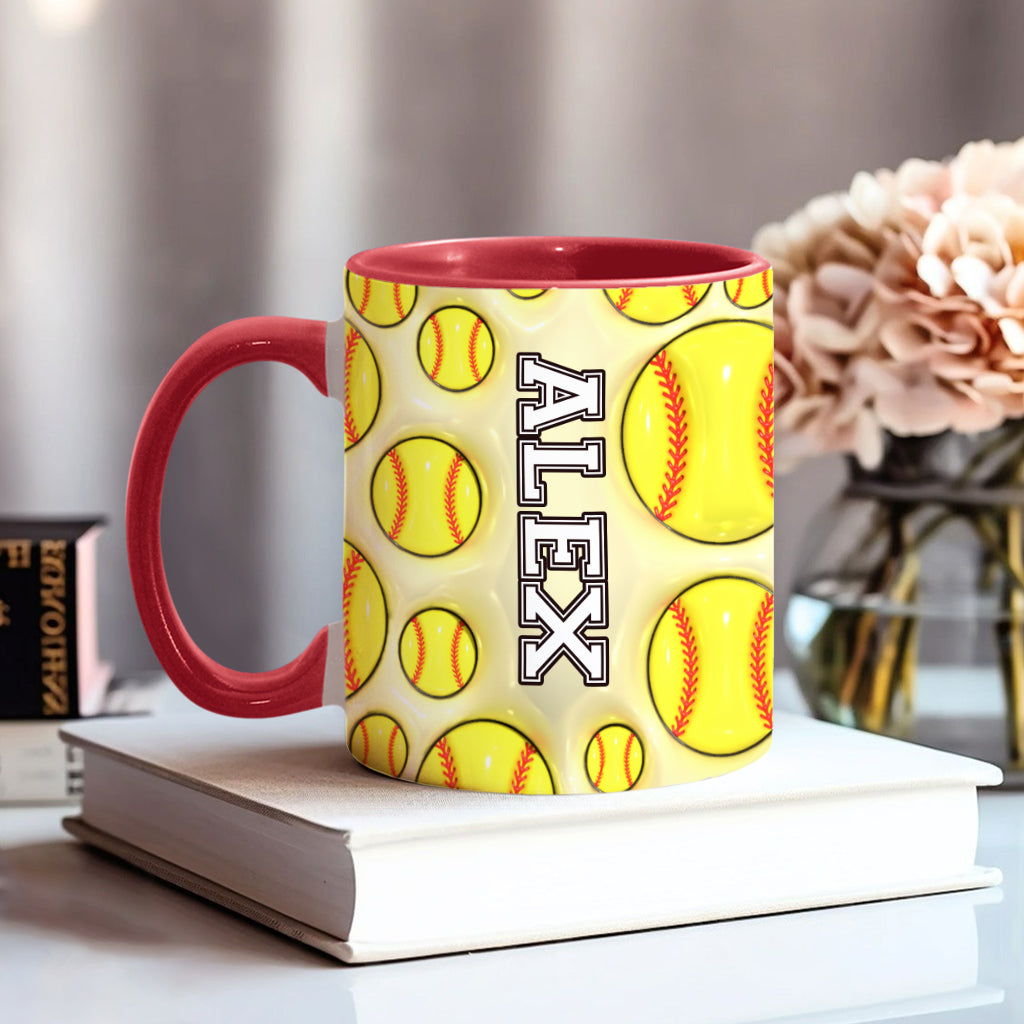 Personalisierte Tasse für Softball-Fans
