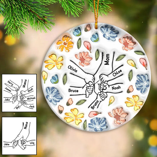 Hand Holding Love - Personalized Mother Ornament