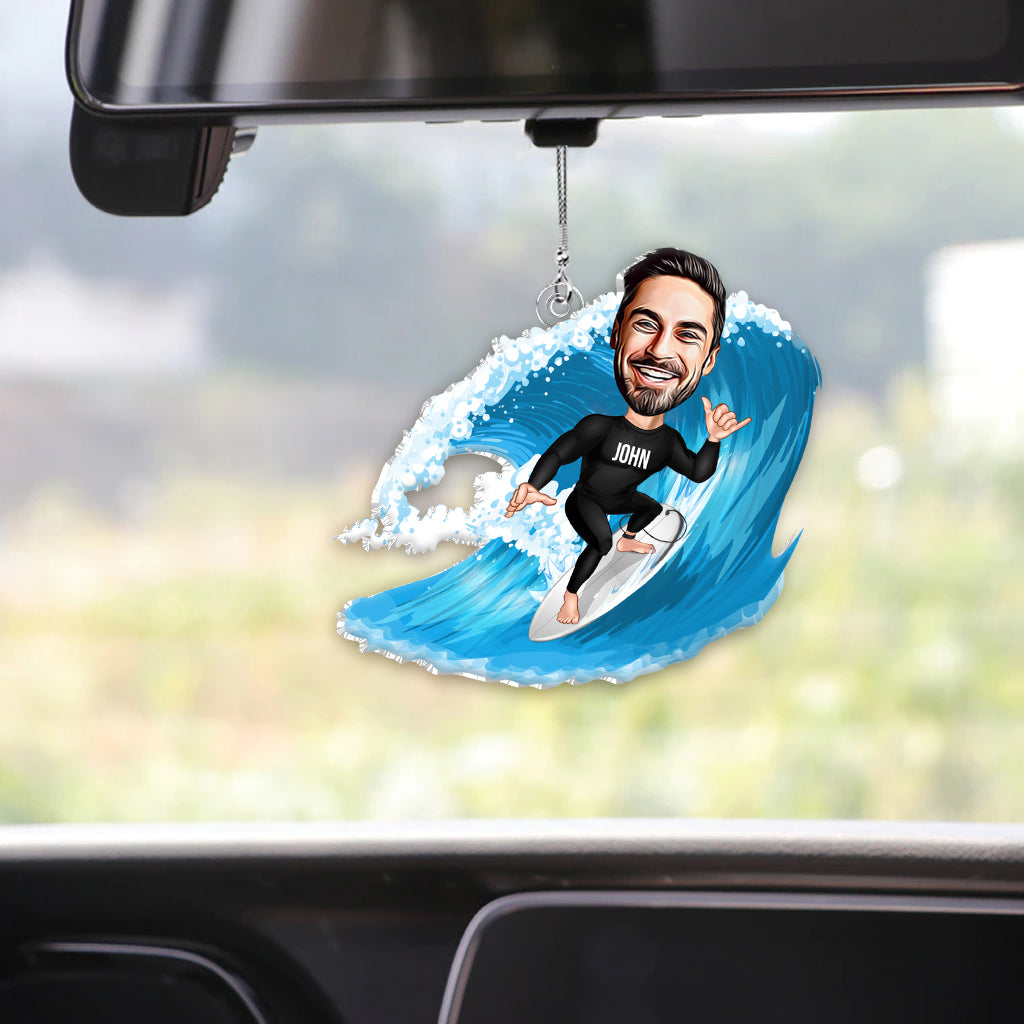 Tout peut vous tuer, alors choisissez quelque chose d'amusant ! - Ornement de voiture personnalisé en forme de surf