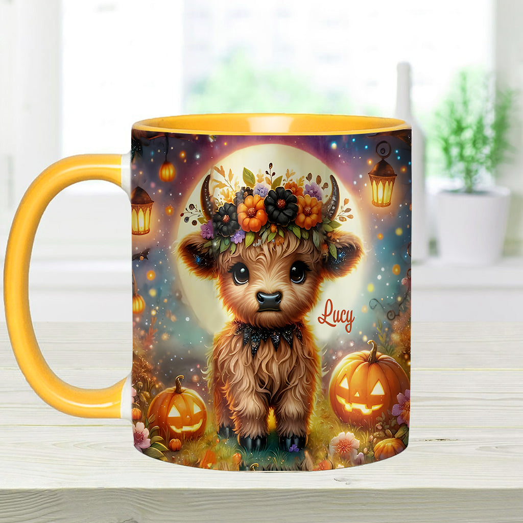 Halloween Highland Cow - Personalized Accent Mug