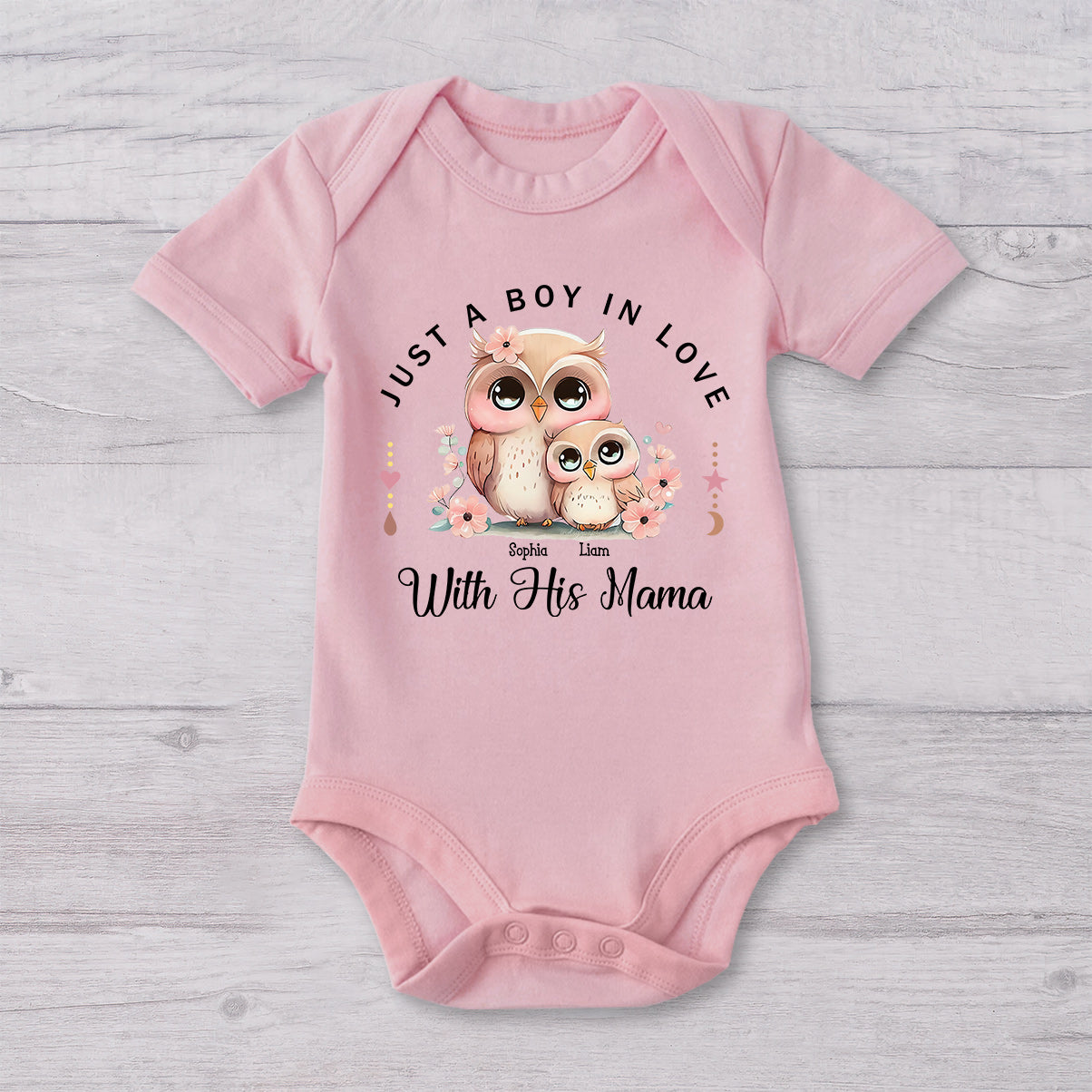 Just A Mom In Love With Her Boy,Girl - Personalized Mother T-shirt And Baby Onesie
