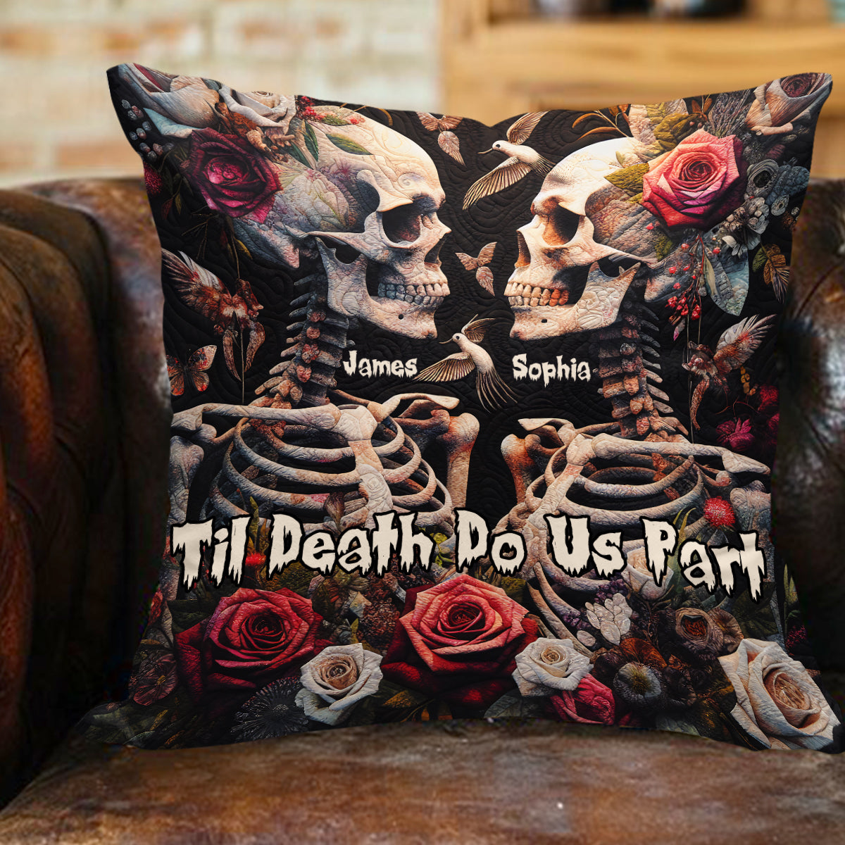 Til Death Do Us Part - Personalized Skull Throw Pillow