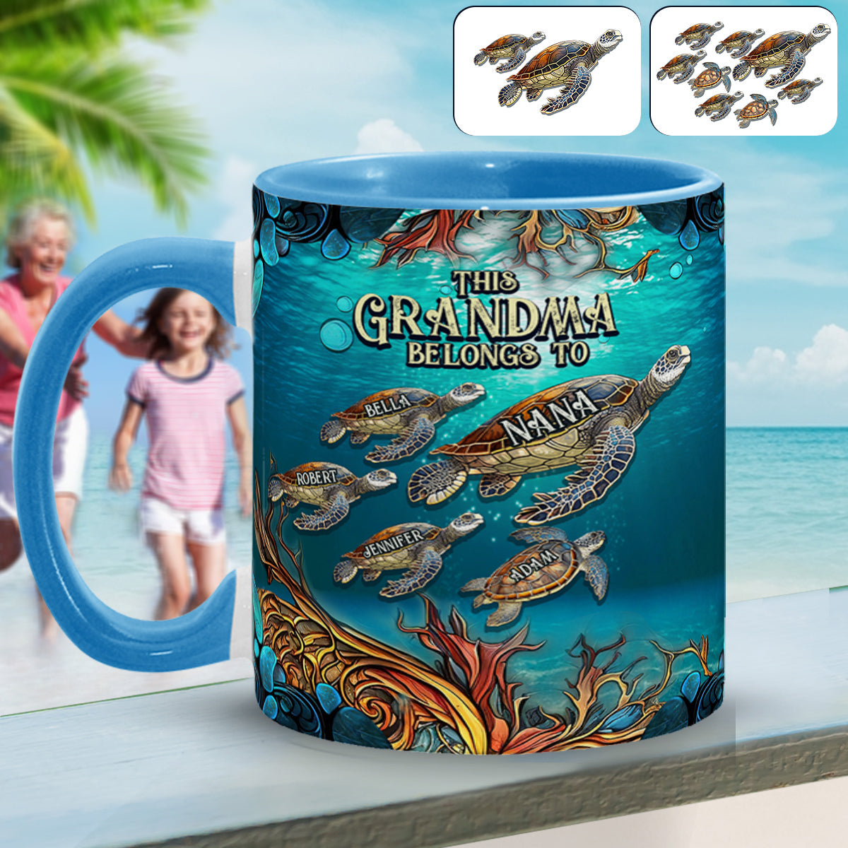 This Grandma Belongs To - Personalized Grandma Accent Mug