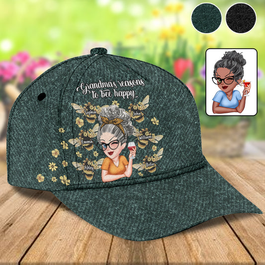 Grandma's Reasons To Be Happy - Personalized Grandma Classic Cap