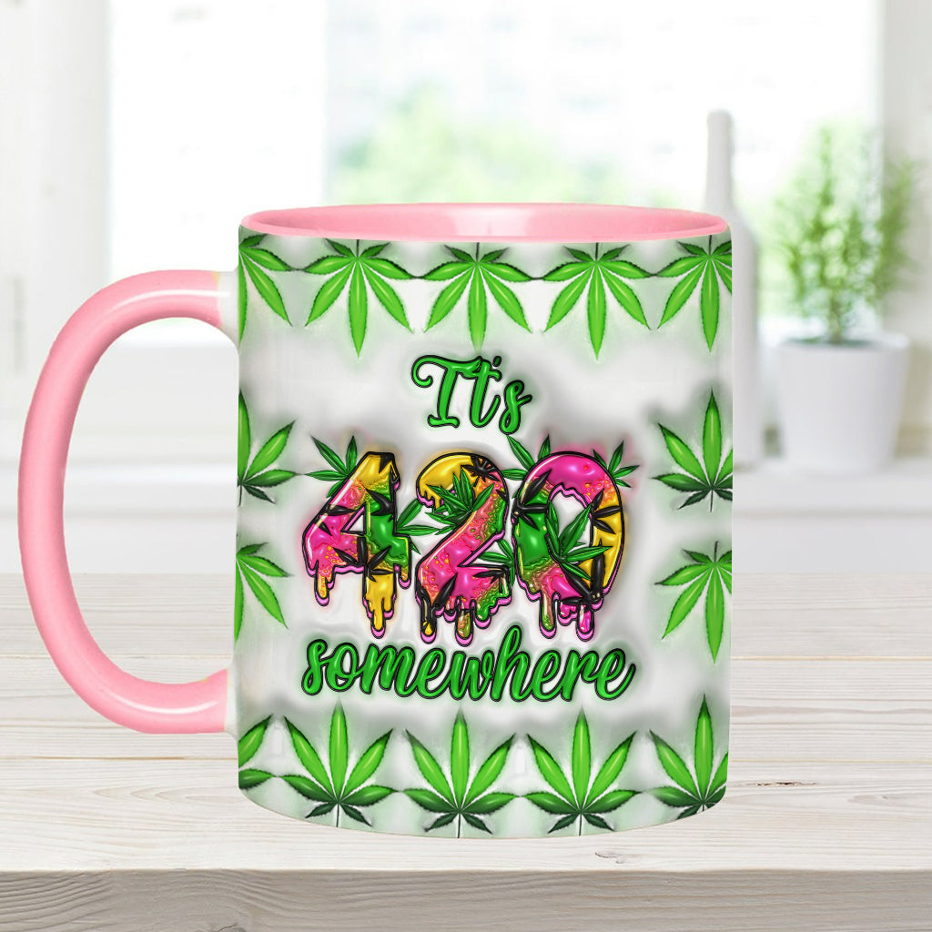 Mug personnalisé « C'est 420 quelque part » avec une touche cannabis