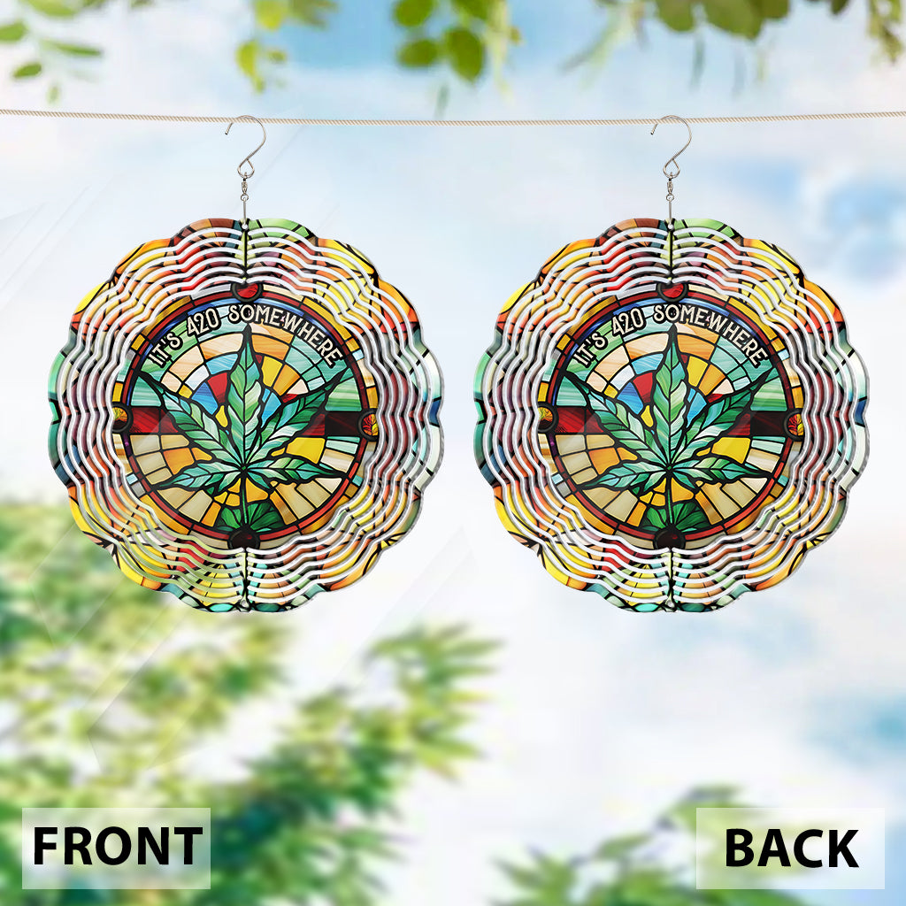 Irgendwo ist es 420 – personalisierter Weed-Windspinner