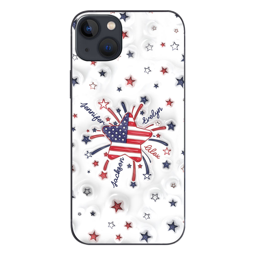 Grandma's Little Star 4th Of July - Personalized Grandma Phone Case