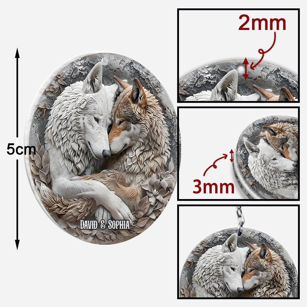 Wolfspaar – Personalisierter Wolfs-Schlüsselanhänger