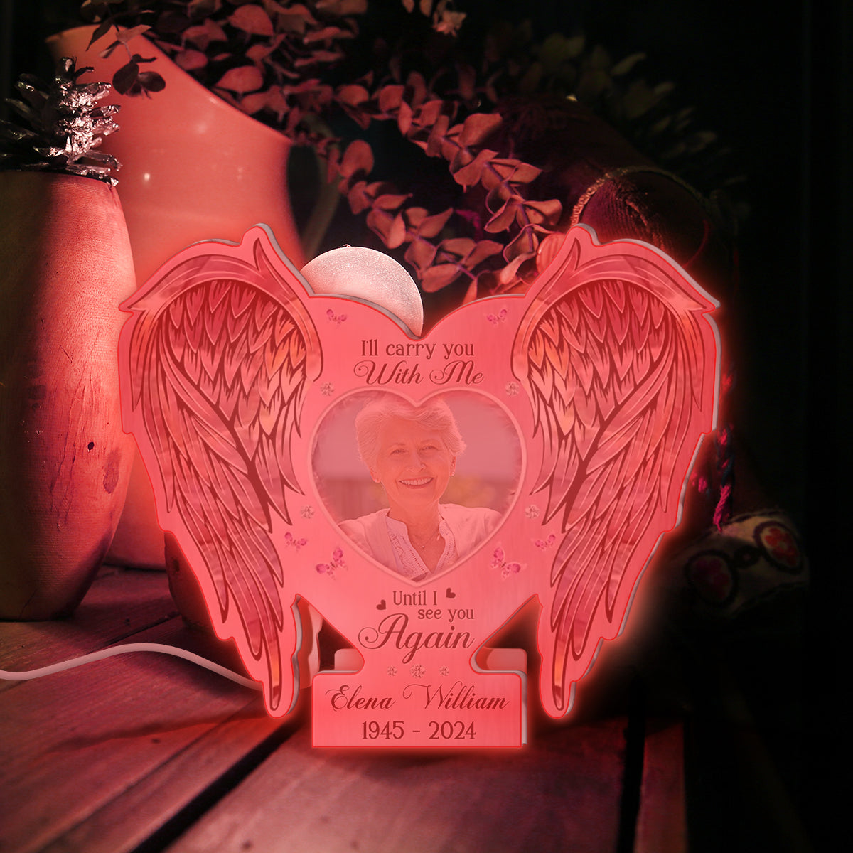 Memorial Wings Your Wings Were Ready But My Heart Was Not - Personalized Memorial Mirror Light