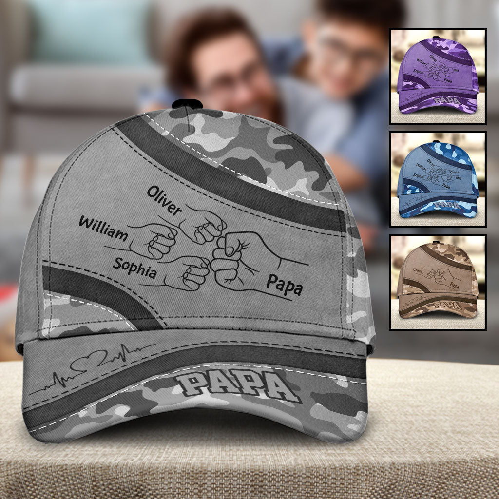 Best Dad Ever Camo Pattern - Personalized Father Classic Cap