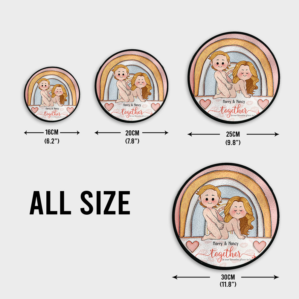 Together Is Our Favorite Place To Be - Personalized Couple Stained Glass Suncatcher