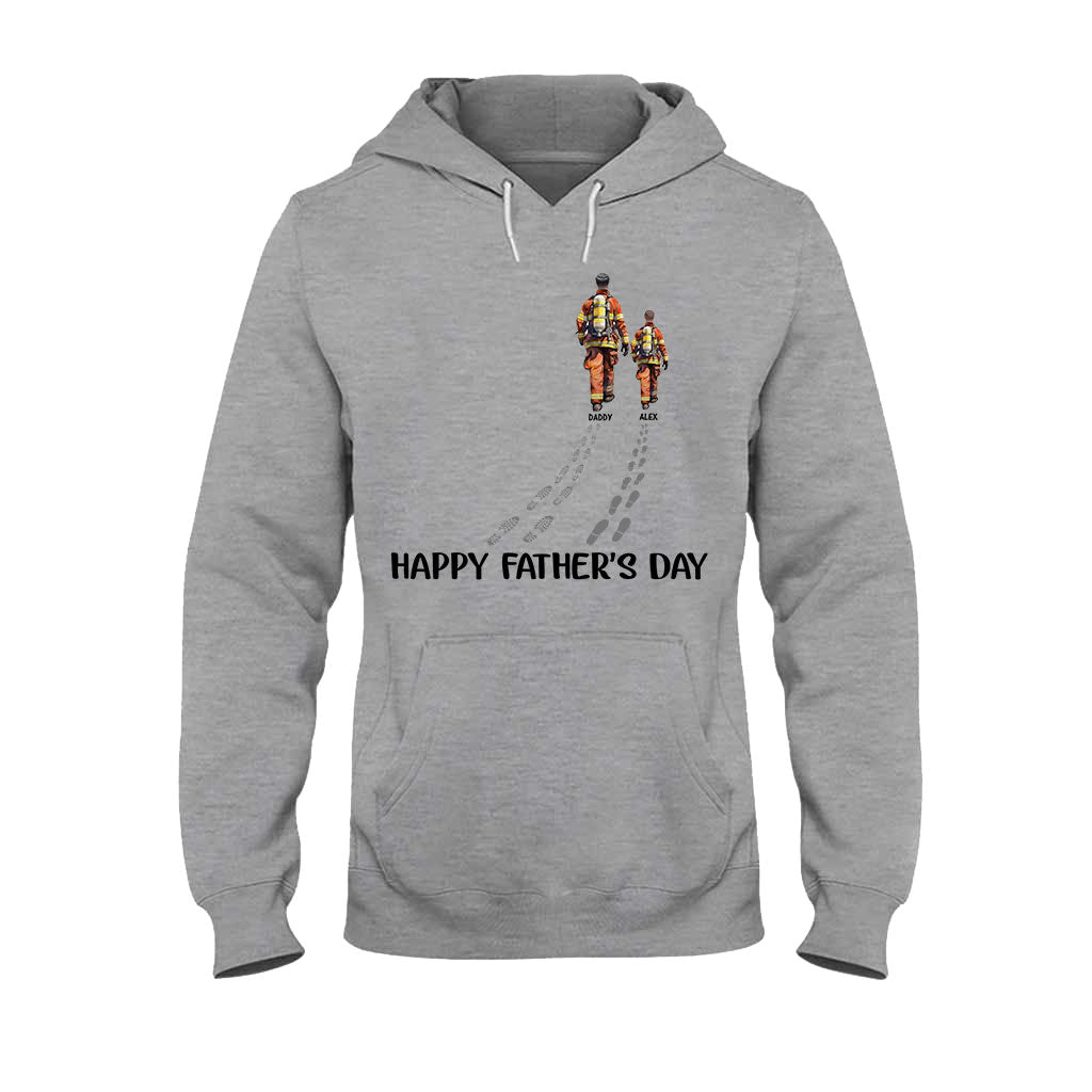 Happy Father's Day Firefighter Dad - Personalized Firefighter T-shirt And Hoodie
