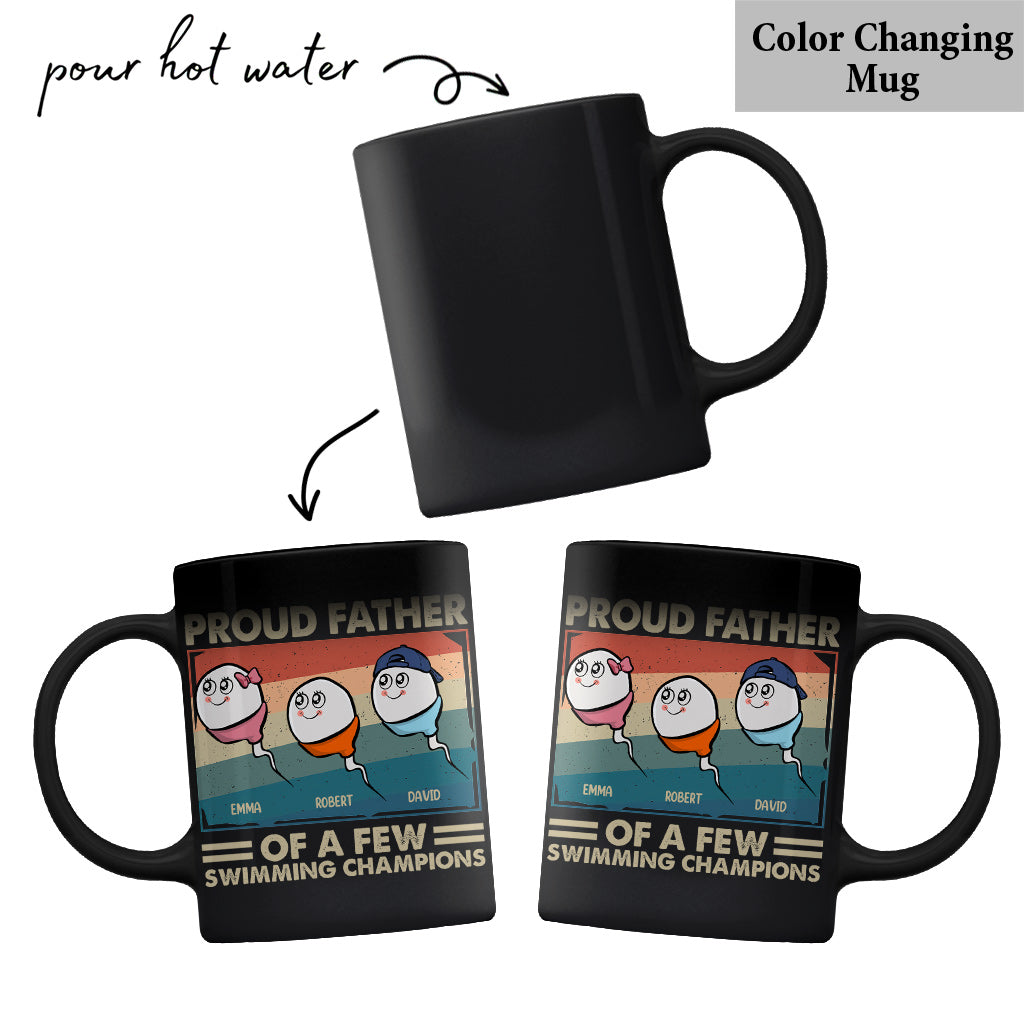 Proud Father Mother Of A Few Swimming Champions - Personalized Father Mug