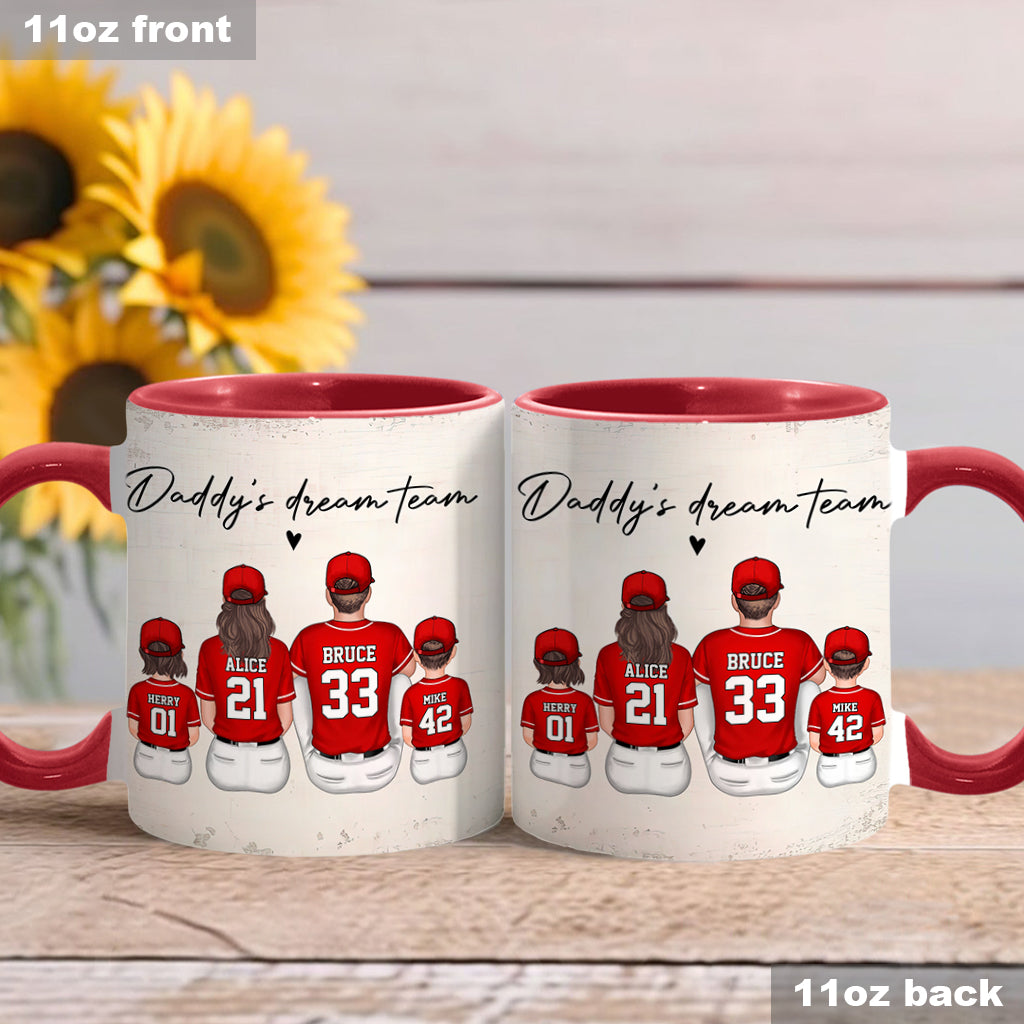 Daddy's Dream Team - Personalized Father Accent Mug