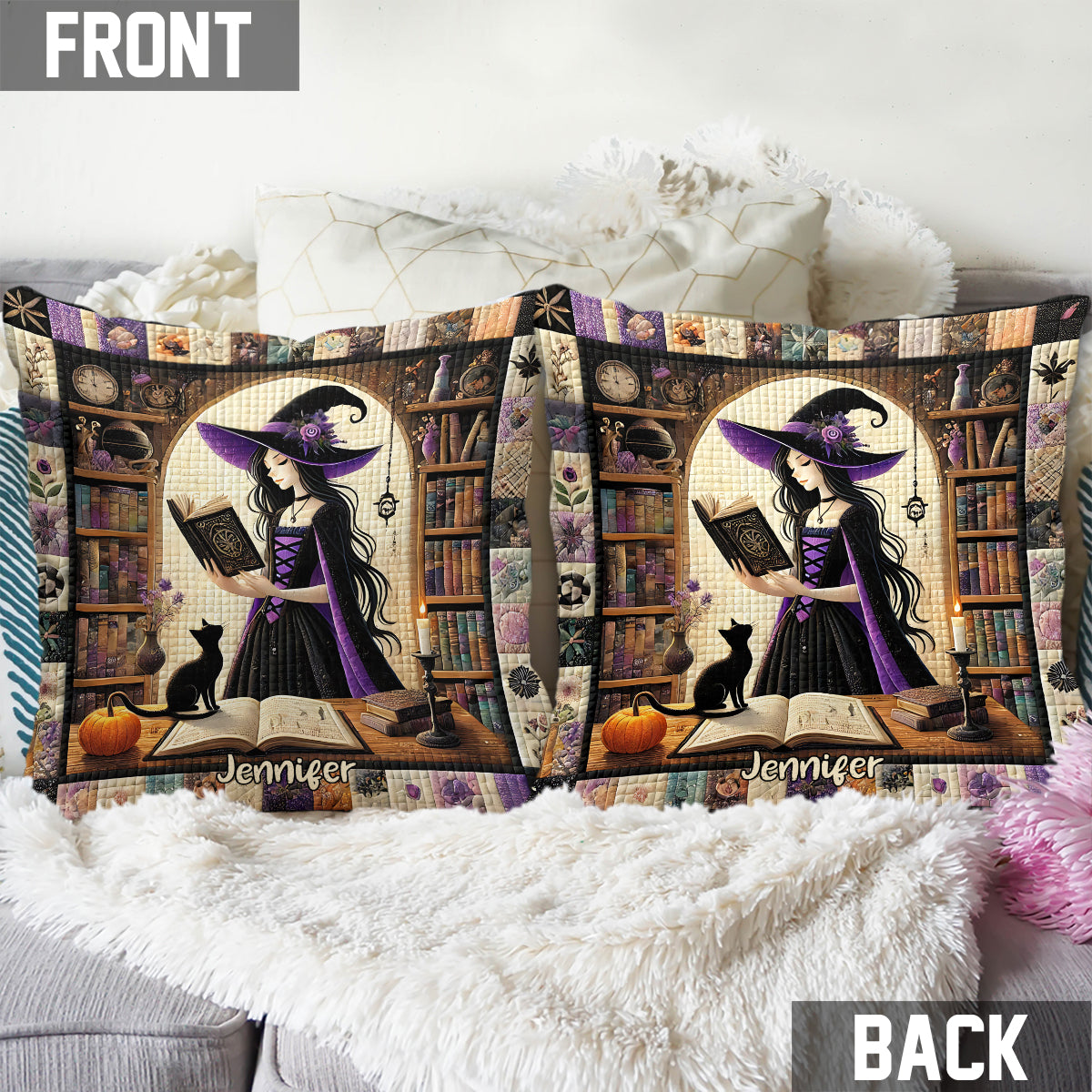 Beautiful Witch - Personalized Witch Throw Pillow