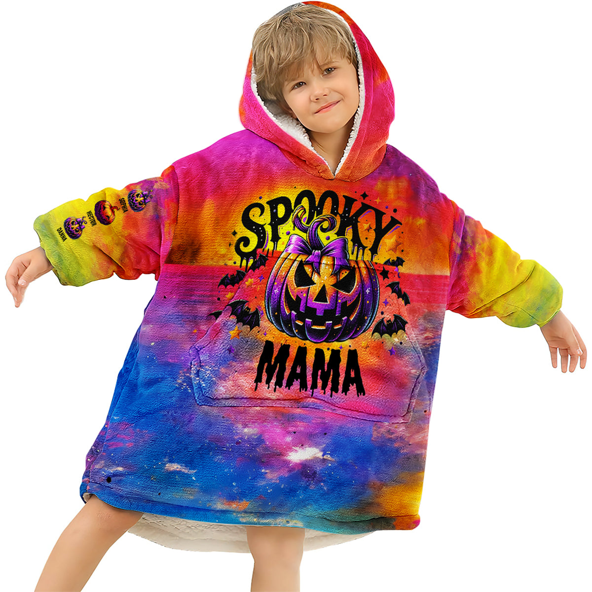 Spooky Mama - Personalized Mother Blanket Hoodie