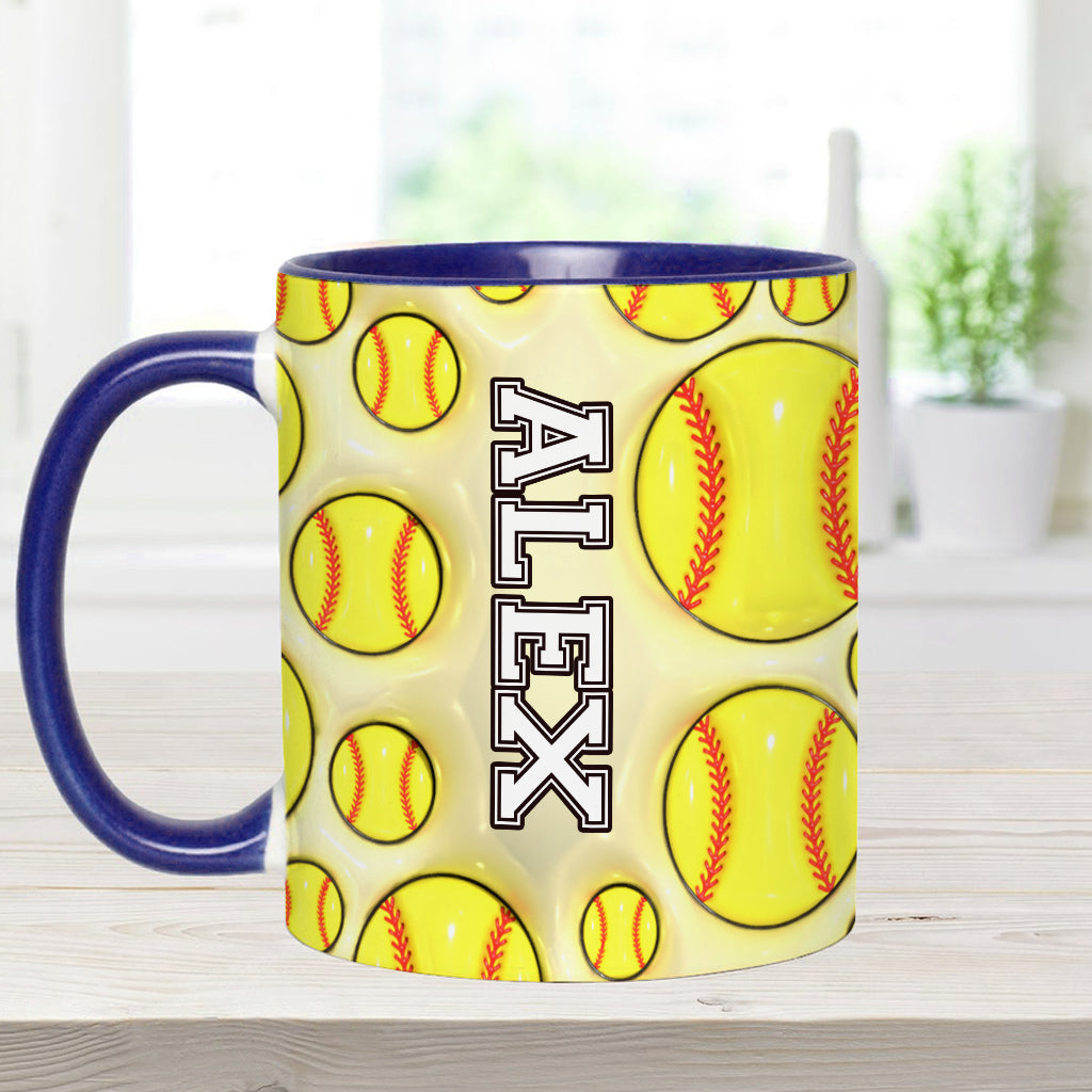 Personalisierte Tasse für Softball-Fans