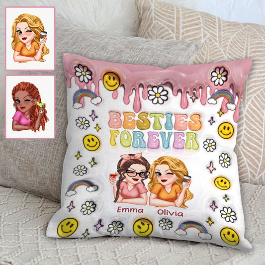 Besties Forever - Personalized Bestie Throw Pillow