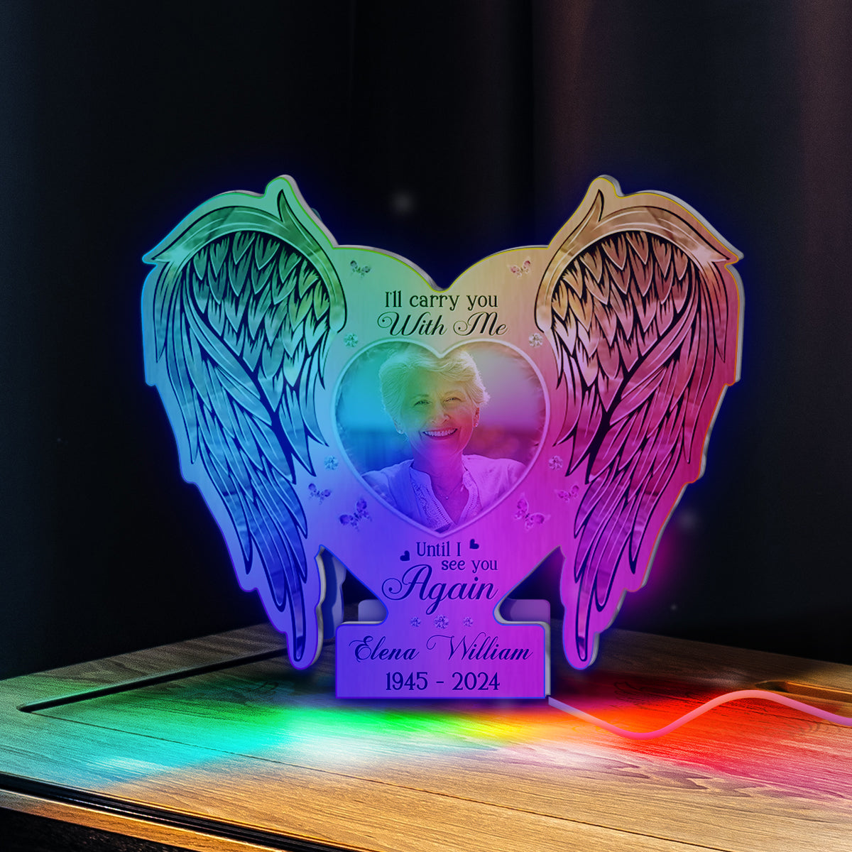 Memorial Wings Your Wings Were Ready But My Heart Was Not - Personalized Memorial Mirror Light
