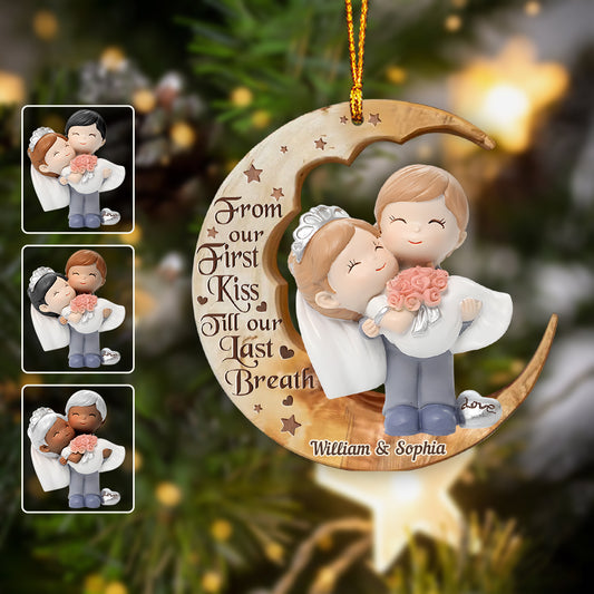 I Love You To The Moon - Personalized Couple Ornament