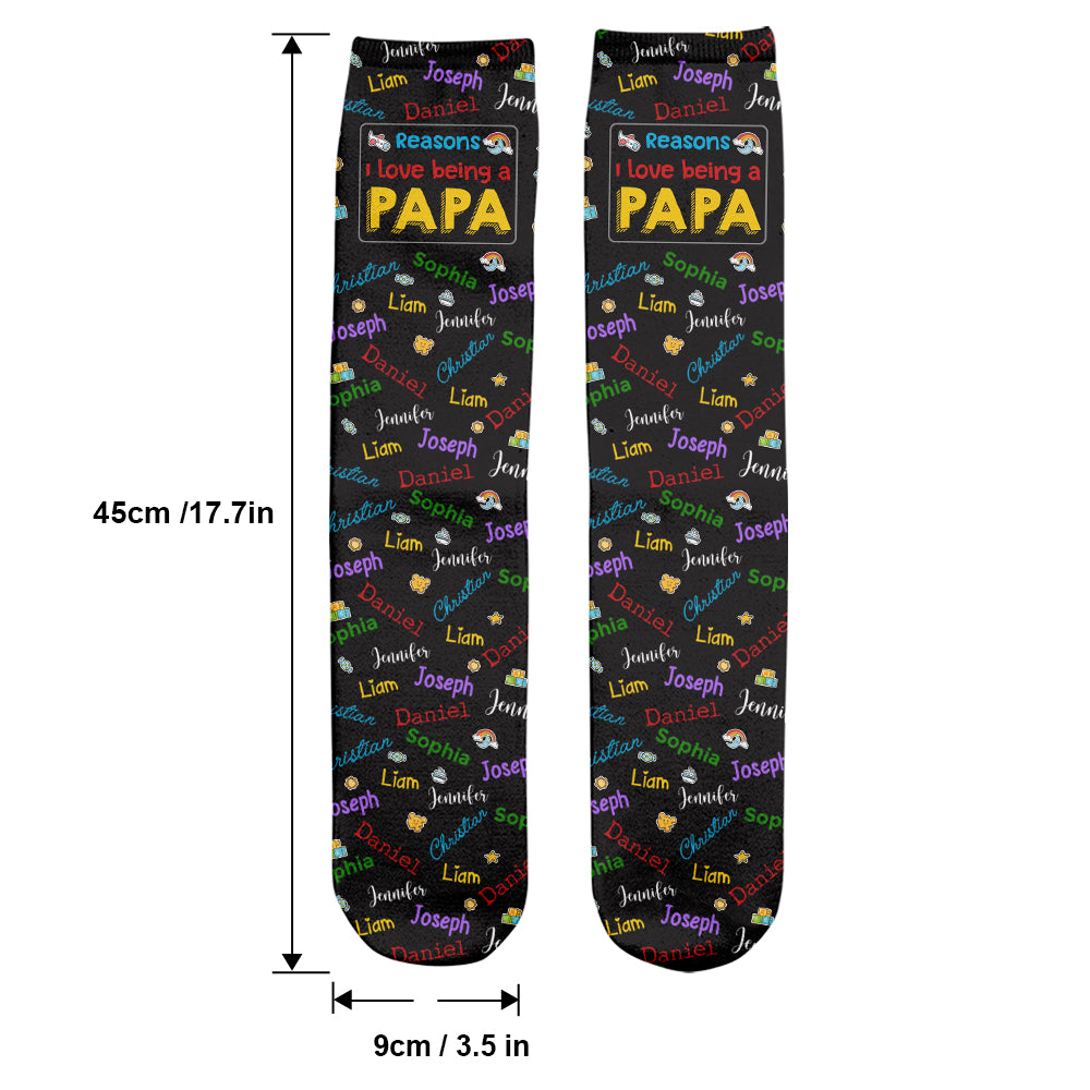 Reasons I Love Being A Grandpa - Personalized Grandpa Socks