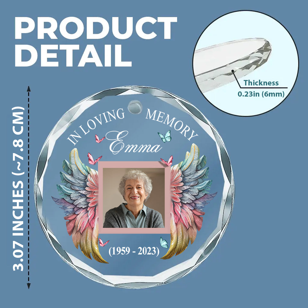 Forever In My Heart - Personalized Memorial Round Shaped Glass Ornament