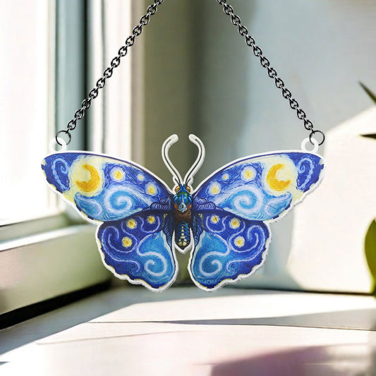 Van Goghs Sternennacht-Schmetterling – Schmetterlings-Fensterhänger-Sonnenfänger-Ornament 