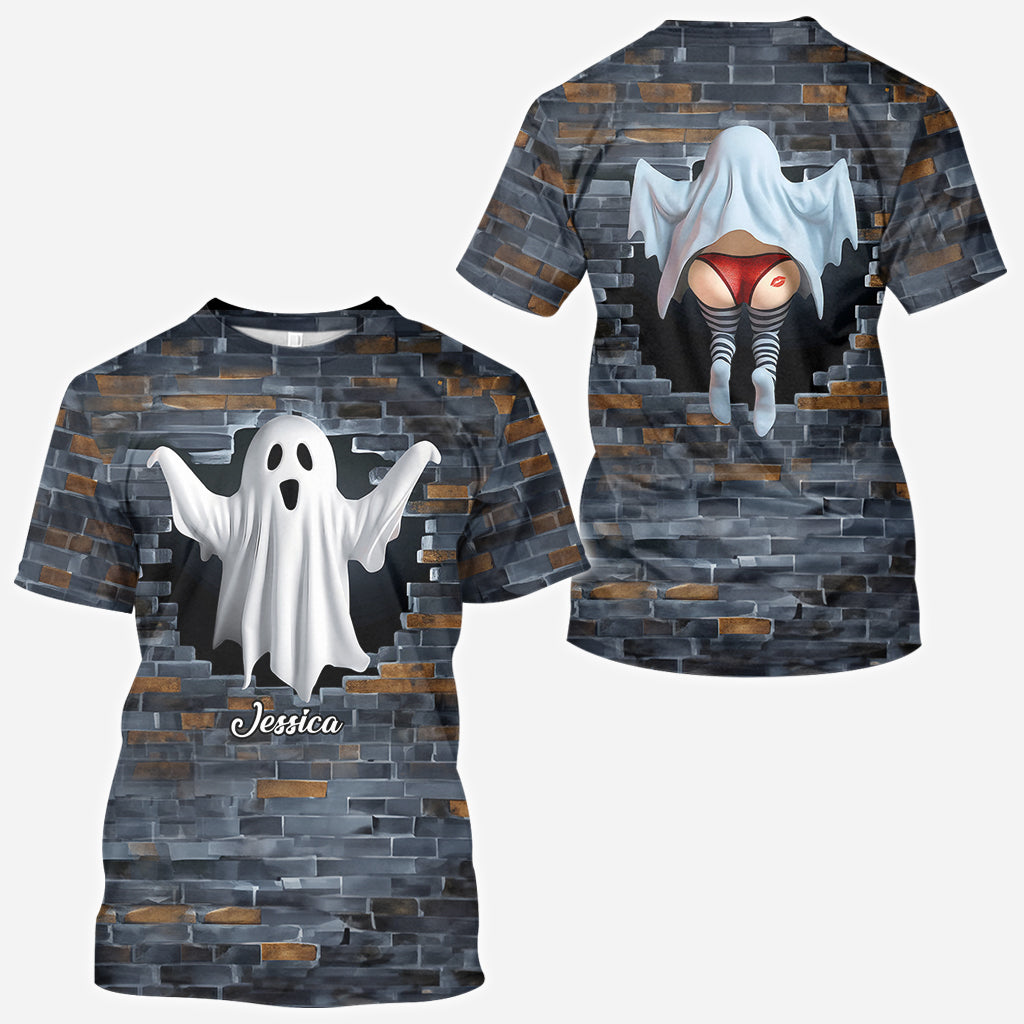 Funny Ghost Couple - Personalized Couple All Over Shirt
