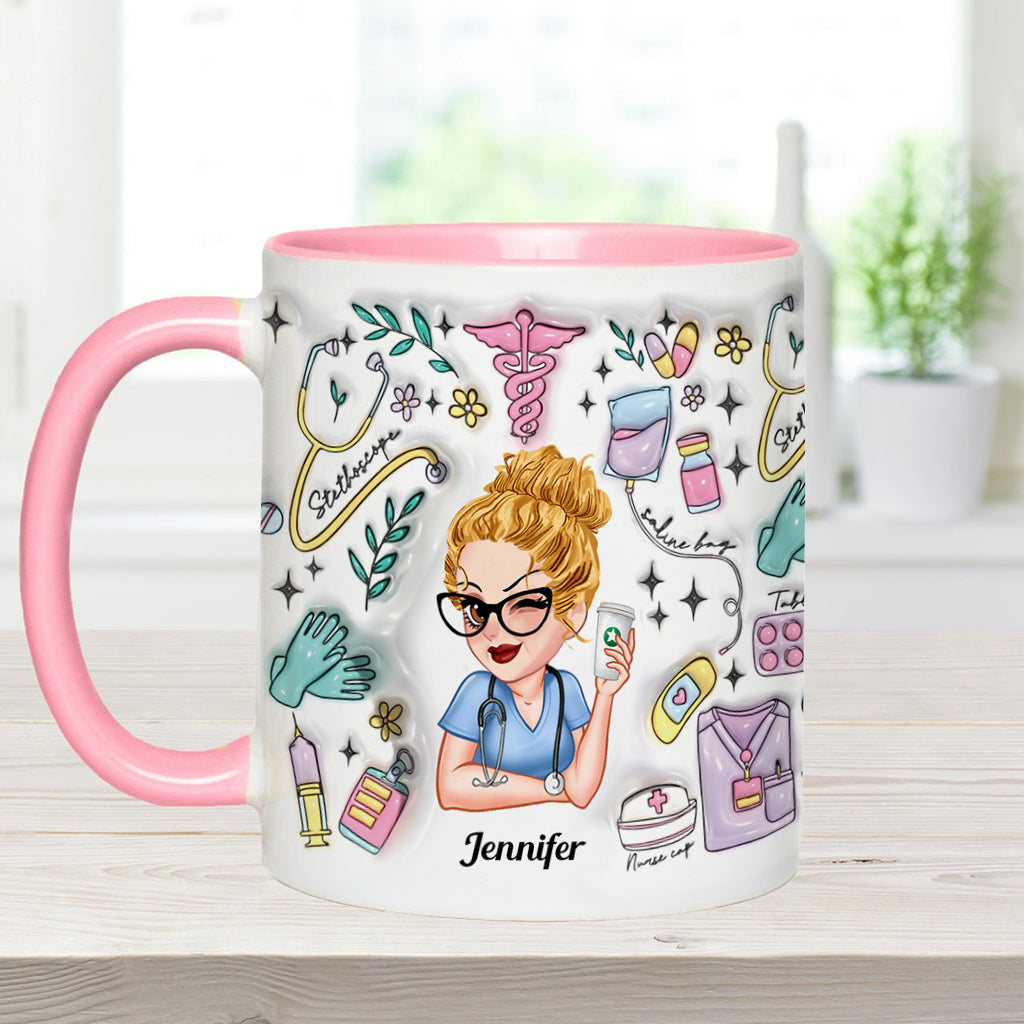 Doing Nurse Stuff - Personalized Nurse Accent Mug