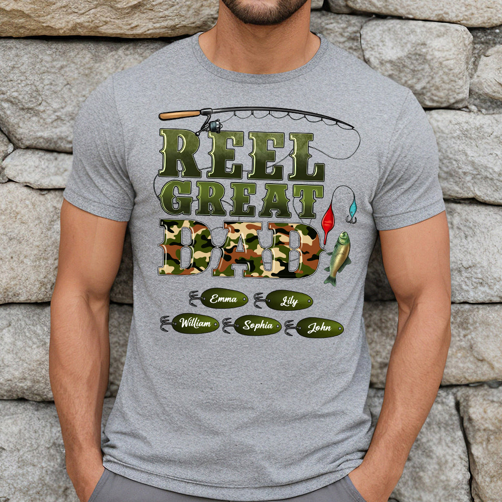 Western Reel Great Dad Camouflage - Personalized Father T-shirt And Hoodie