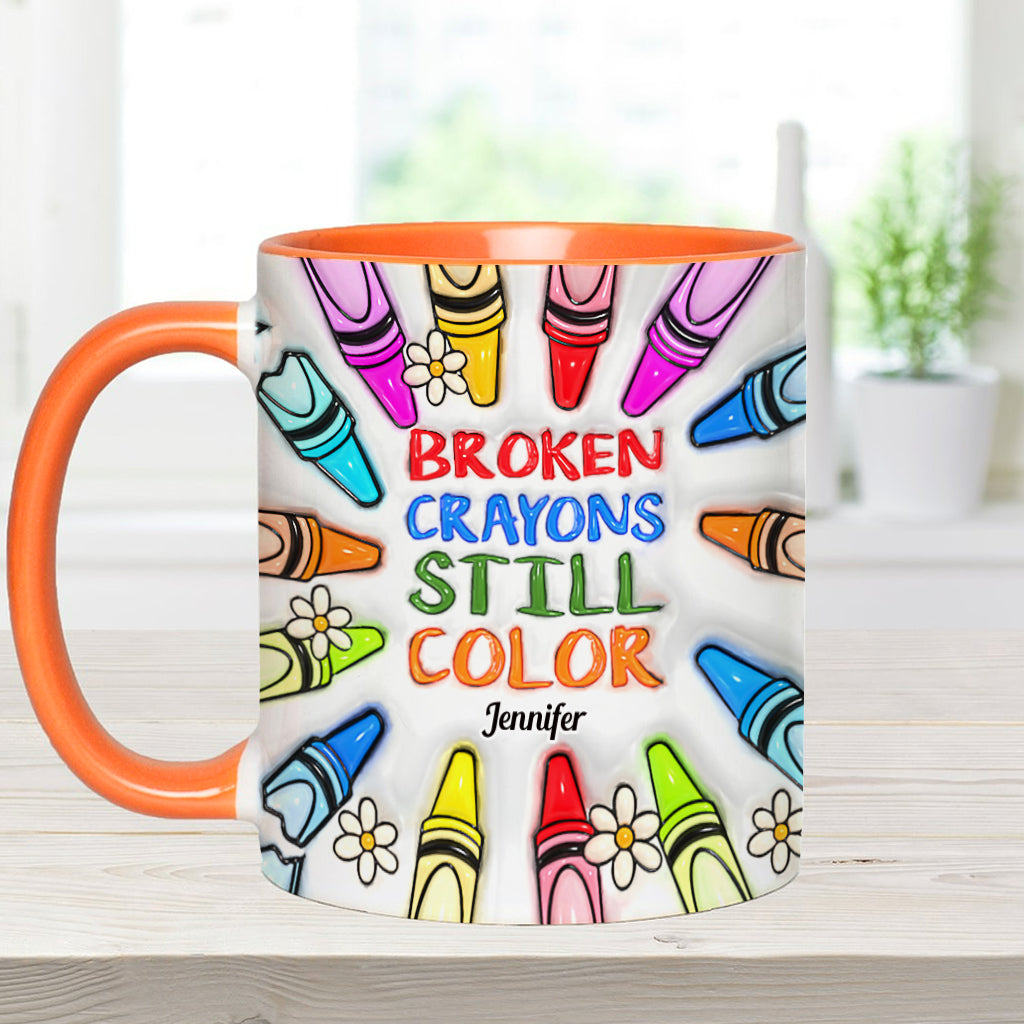 Broken Crayons Still Color - Personalized Suicide Prevention Accent Mug