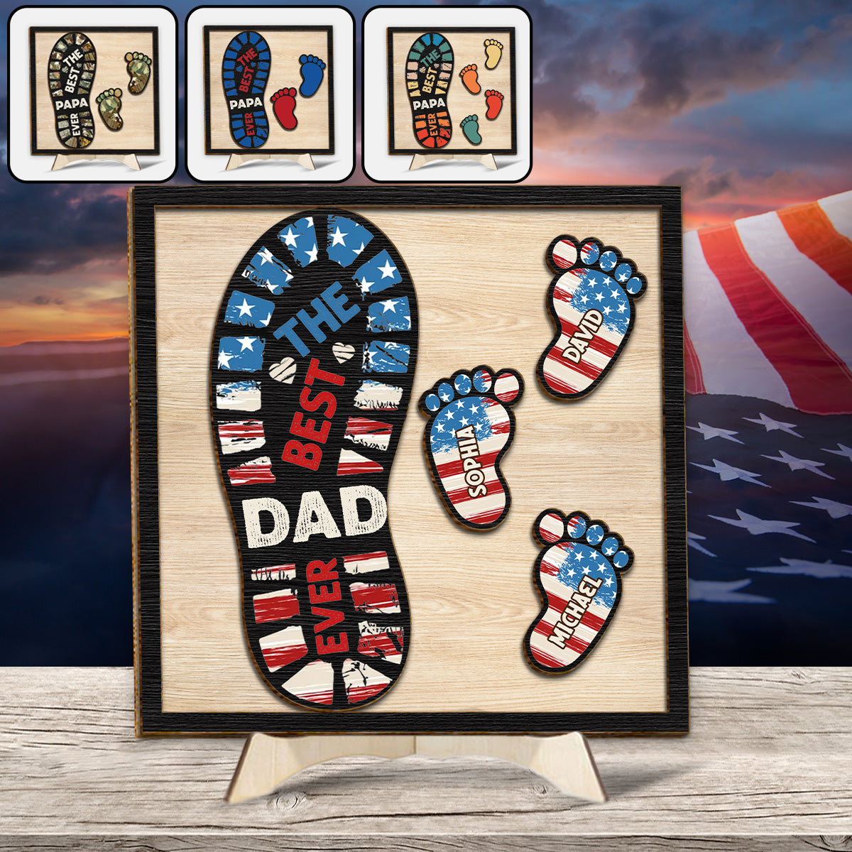 The Best Dad/ Grandpa... Ever - Personalized Father 2 Layered Wood Sign / Wood Plaque