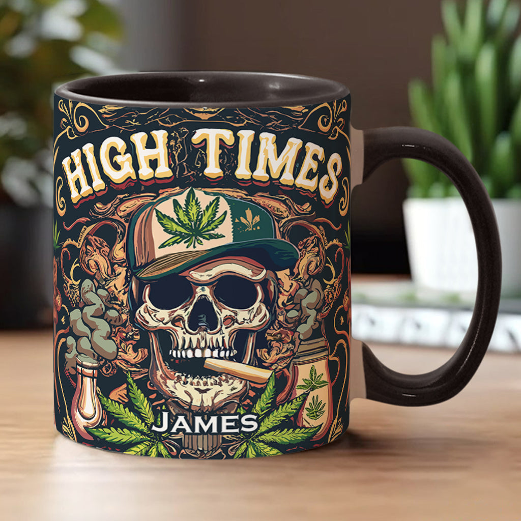 Skull High Times 420 - Personalized Weed Accent Mug