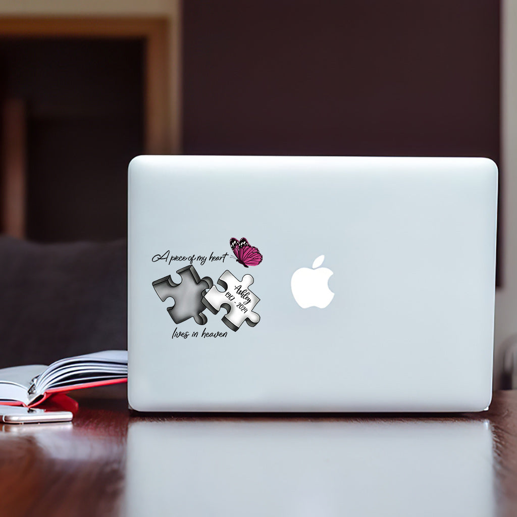 Memorial Butterfly Dragonfly Heaven Feather - Personalized Memorial Decal Full