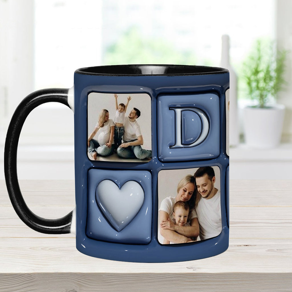Upload Photo Father And Children - Personalized Father Accent Mug