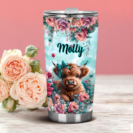 Niedliches Kuhbaby – personalisierter Becher