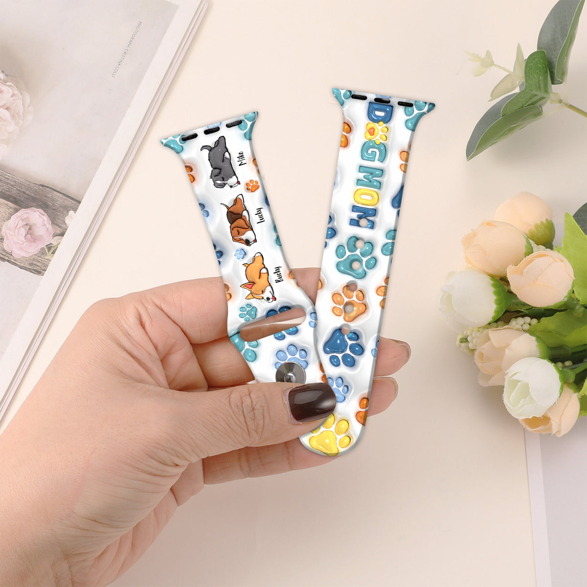 Der beste Hunde-Papa/die beste Hunde-Mama aller Zeiten – personalisiertes Apple Watch-Armband für Hunde