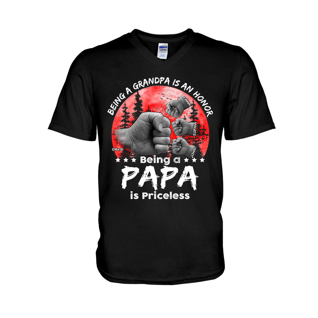 Father Son Red Moon Fist Bump - Personalized Father T-shirt And Hoodie