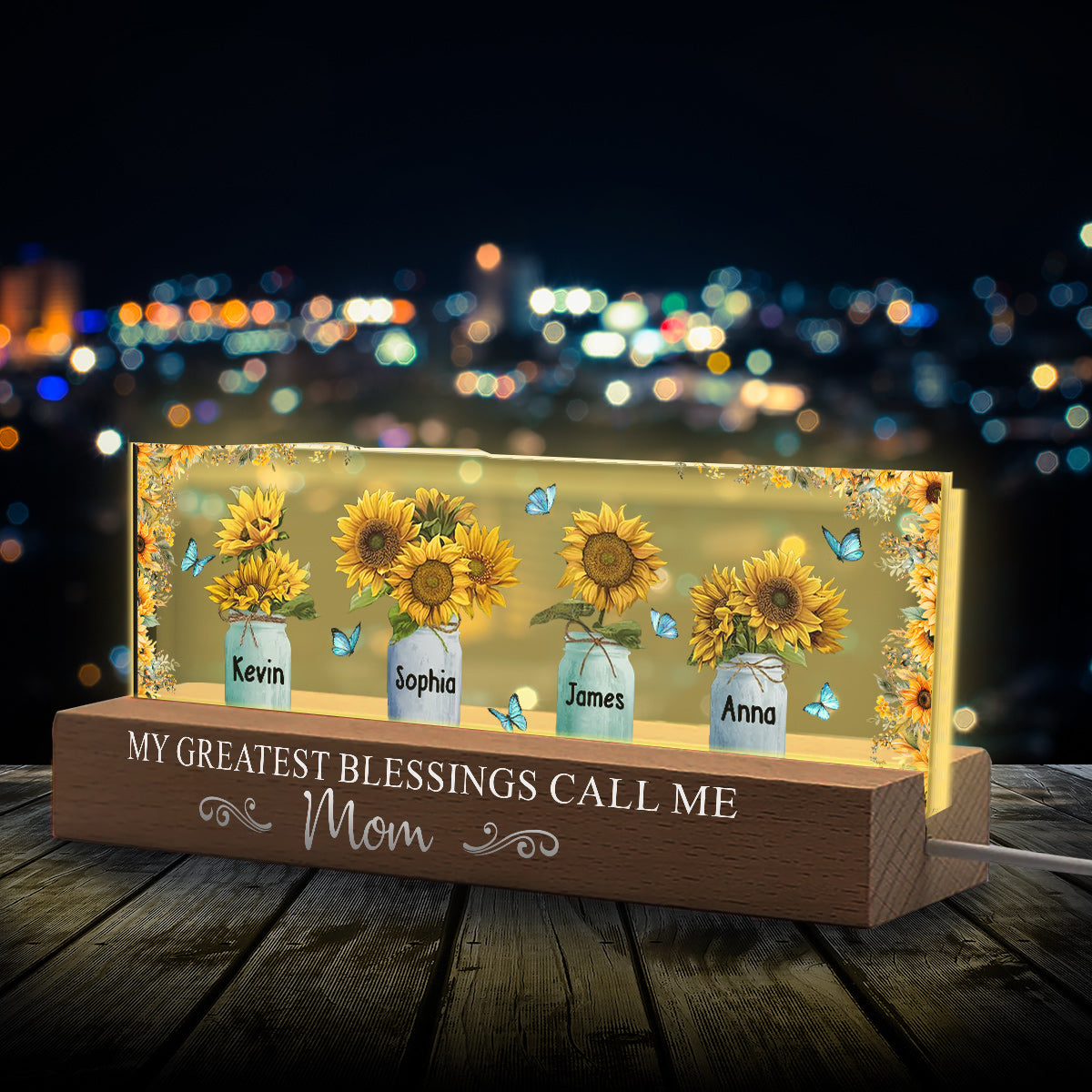 My Greatest Blessings Call Me Mom - Personalized Mother Custom LED Night Light