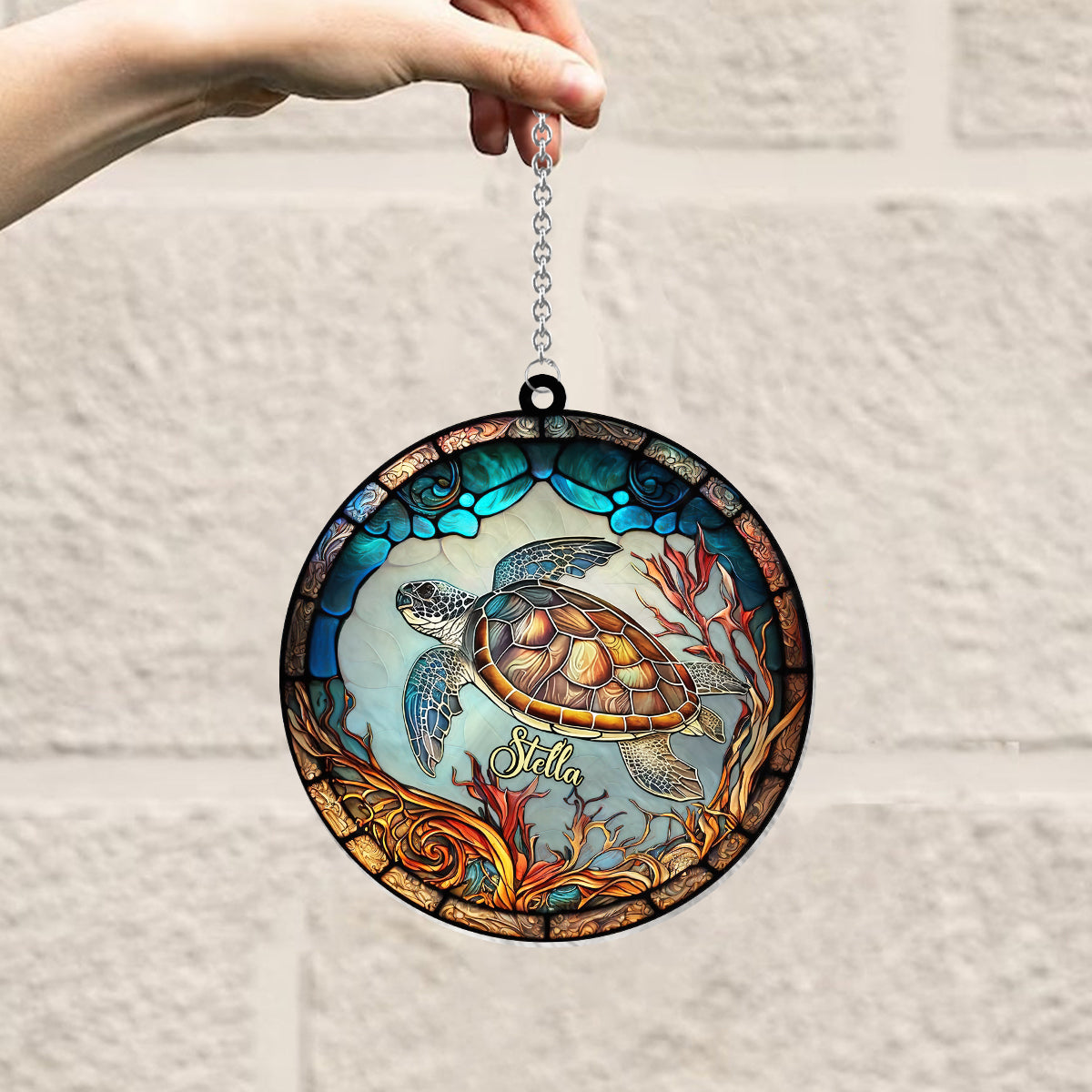 Love Turtles - Personalized Turtle Window Hanging Suncatcher Ornament