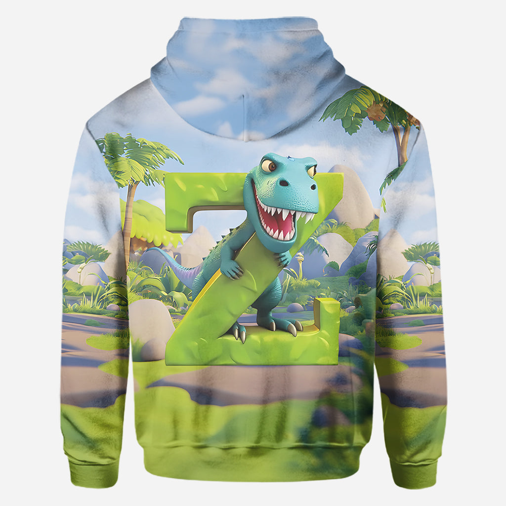 Dinosaurier-Alphabet - Personalisiertes Kinder-T-Shirt