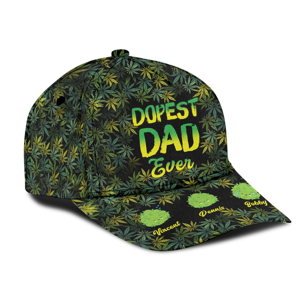 Dopest Dad Ever - Personalized Weed Classic Cap